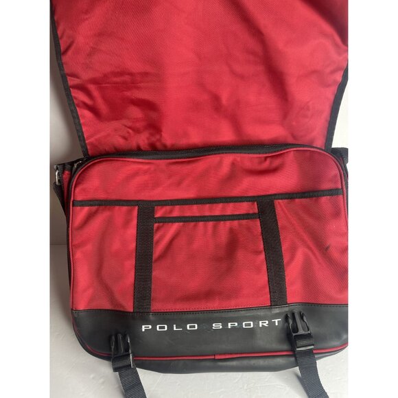 Vintage‎ Ralph Lauren Messenger/Laptop Bag Polo Sport Red - Picture 2 of 5